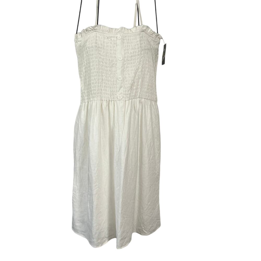Art Class Girls' White Smocked Button-Front Dress - Size XXL - NWT